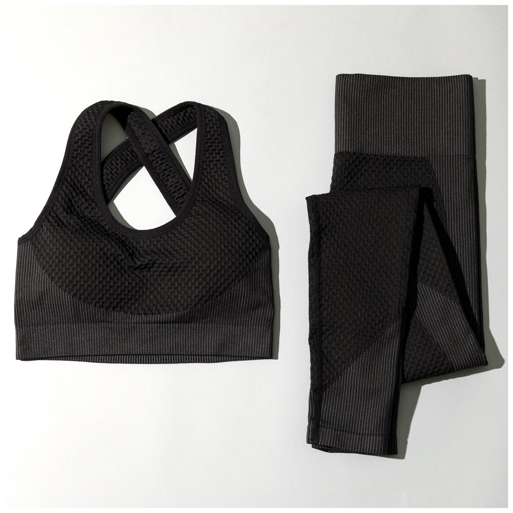 Textured Leggings Sports Bra Activewear Set